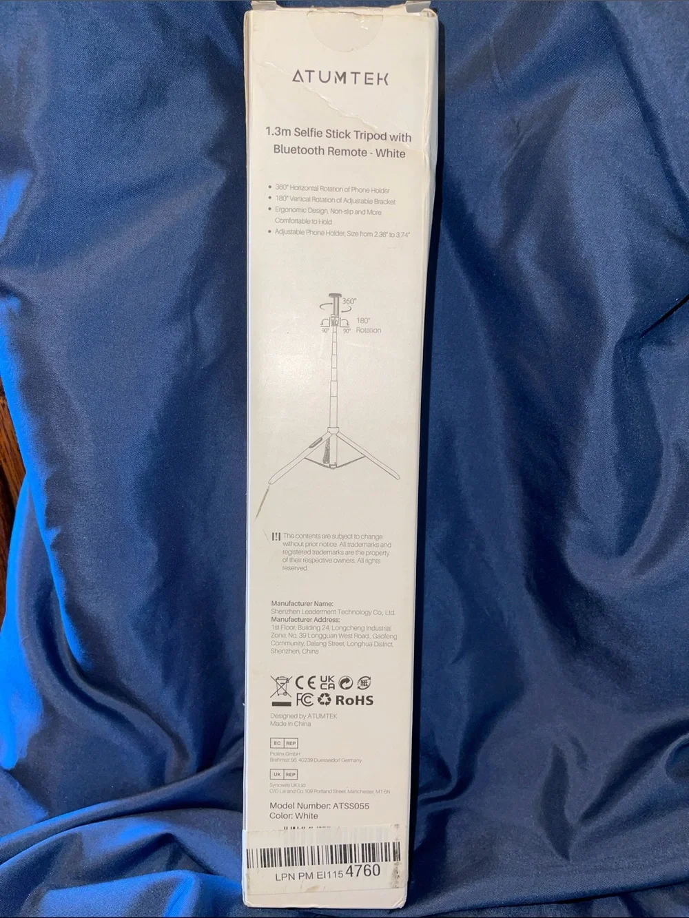 Atumtek - 1.3M Selfie Stick Tripod with Bluetooth Remote